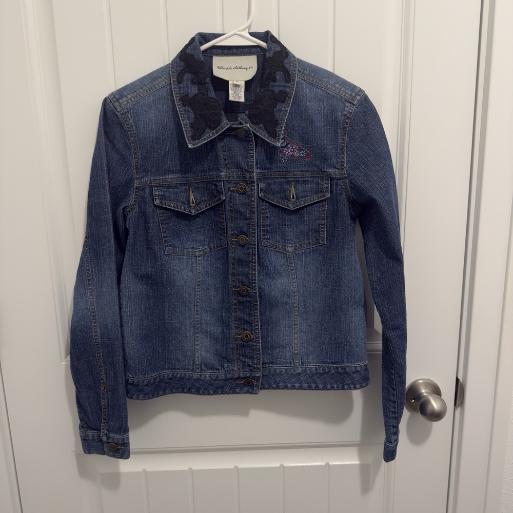 Telluride Clothing Co Women's Jean Jacket Butterfly Design Size Small